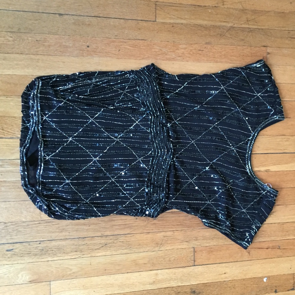 Dropped waist, beaded flapper dress